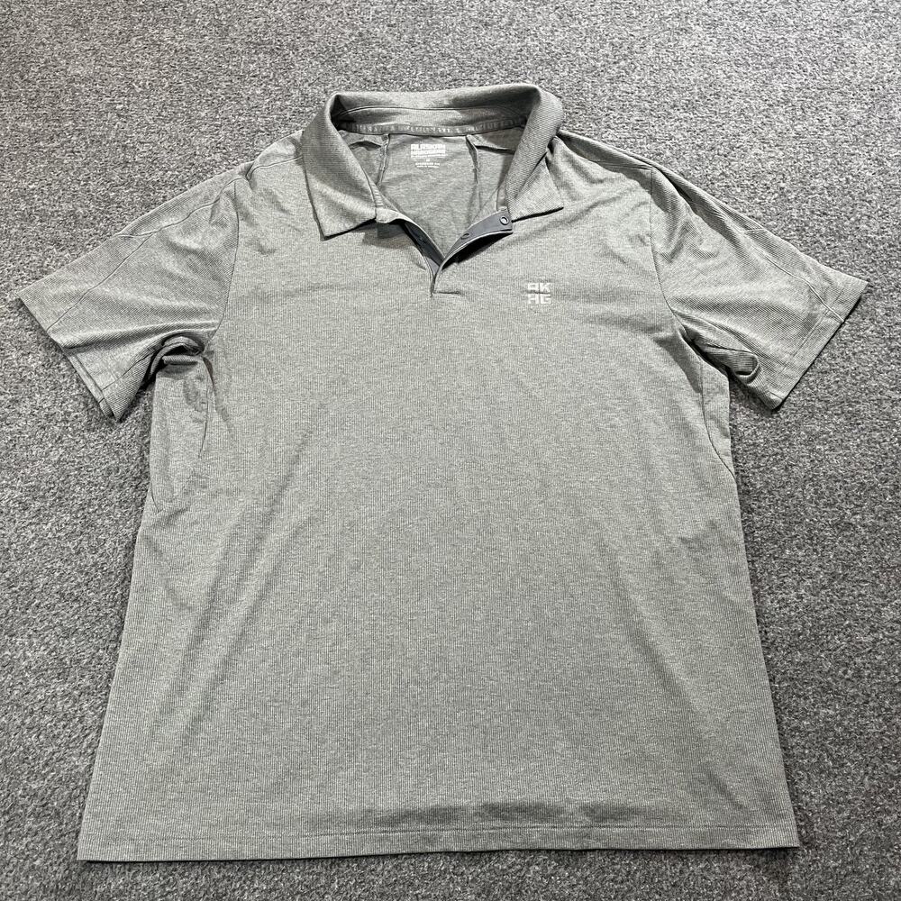 Alaskan Hardgear Duluth Trading Polo Shirt Mens Medium Gray Snap Golf Outdoor